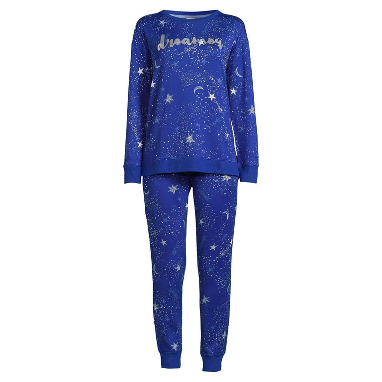 Secret Treasures Women s Hacci Fleece Long Sleeve Top and Joggers 2 Piece Pajama Set Walmart