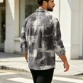 thumbnail image 6 of Men's Corduroy Streetwear Color Block Button Down Shirt, Geometric Print Long Sleeve Lapel Casual Top, Loose Fit Fall Daily Clothes with Chest Pocket Dark Gray M, 6 of 6