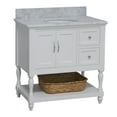 thumbnail image 3 of Beverly 36" Bathroom Vanity with White Cabinet and Carrara Marble Top, 3 of 6