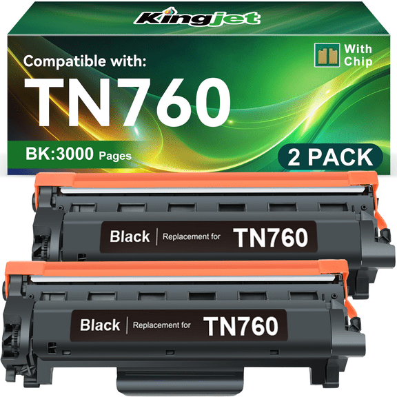 TN760 TN 760 Toner Cartridge Black Replacement for Brother TN760 TN 760 TN-760 TN730 TN 730 Toner (2-Pack)