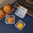 thumbnail image 6 of 100pcs Square Moon Cake Trays Mooncake Packaging Box Without Cover Food Container Holder Gold Plastic Cake Box for Cookie, 6 of 7