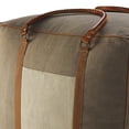 thumbnail image 4 of LR Home Medium Bordered Indoor Square Pouf, Taupe, 20" x 20" x 20", 4 of 8