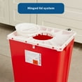 thumbnail image 4 of McKesson Prevent Biohazard Sharps Container, Premium - PG-II, Plastic, Vertical Entry, Rotating Lid - Red, 12 gal, 13 in x 17 3/10 in x 20 4/5 in, 1 Ct, 4 of 10