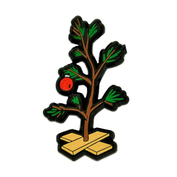 PinMart's Sad Christmas Tree Cute Enamel Holiday Gift Jewelry Lapel Pin