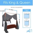 thumbnail image 3 of Just Relax Four Corner Post Elegant Mosquito Net Bed Canopy Set, Black, Full-Queen-King, 3 of 4