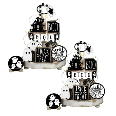 

1 Set Of Tiered Tray Decorations Wooden Signs For Home And Wooden Signs Tiered Tray Christmas Stand Washed Decorative Tray Bunny Beads round Metal Tray Wooden Tie Tray for Bathroom Coffee Tray