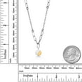 thumbnail image 3 of Gem Stone King Made in Italy 925 Silver and 10K Yellow Gold Lab Grown Diamond Pendant Necklace for Women with YingYang Charm, 3 of 4