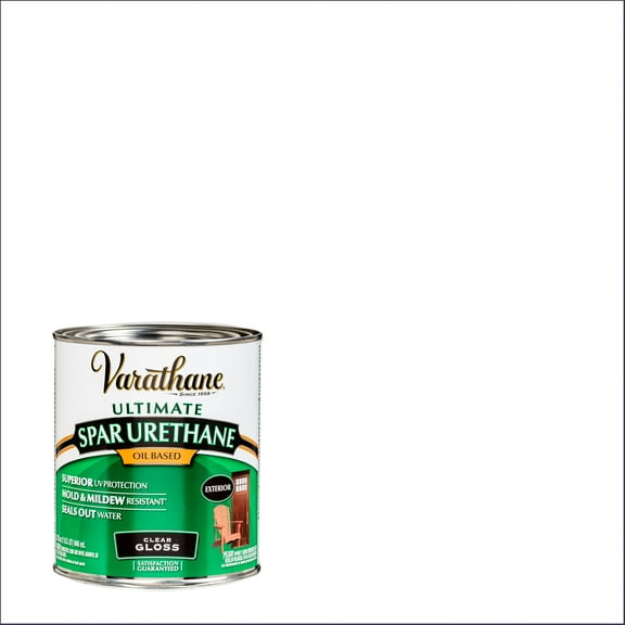 2 Pack, Clear, Varathane Exterior Gloss Wood Ultimate Spar Urethane Oil-Based- Quart