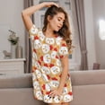 thumbnail image 3 of Vsdgher Motif Poulet Dessin Animé Chemise de Nuit à Manches Courtes Col Rond Mignonne Robe de Nuit Confortable, 3 of 6