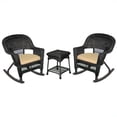 thumbnail image 1 of Afuera Living 3pc Wicker Rocker Chair Set in Black with Tan Cushion, 1 of 1