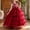 Wine, variant on Girls Princess Dresses Floor Length Embroidery Flower Trendy Bow Detail Sleeveless Ruched Layered Tulle Gown for Flower Girl Wedding Party Birthday Sky Blue 7-8Years
