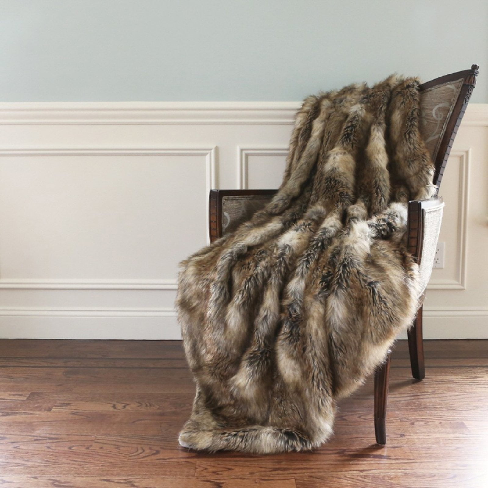 Best Home Fashion Long Hair Faux Fur Throw Blanket
