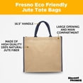 thumbnail image 3 of Fresno Eco Friendly Jute Tote Bags Set of 10, Bulk Pack - Reusable, Great for Tradeshows, Grocery, Shopping and Outdoor Events - Blue, 3 of 5