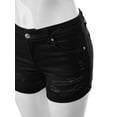 thumbnail image 2 of FashionMille Women's Casual Summer Mid Waist Streretch Denim Jean Raw Hem Ripped 3.5" Shorts with Pockets, 2 of 5