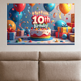 thumbnail image 3 of 10th Birthday Celebration Party Banner Backdrop Colorful Background Decorations for Milestone Events Children Festive Indoor Outdoor Family Occasions, 3 of 5