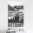 thumbnail image 1 of Detroit Tapestry, Monochrome Grunge City Silhouette American Flag United States Michigan, Fabric Wall Hanging Decor for Bedroom Living Room Dorm, 5 Sizes, Charcoal Grey White, by Ambesonne, 1 of 1
