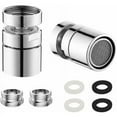 thumbnail image 1 of Dinheiro Pack de 2 aireadores de grifo de cocina giratorios de 360°, boquilla de ahorro de agua para baño, aireador de grifo para grifos con rosca externa M22 o rosca interna M24, 1 of 5