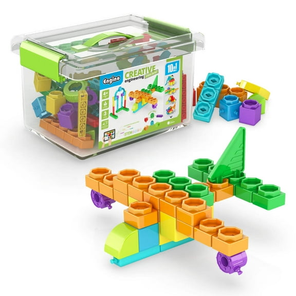 Creative Engineering 10 in 1- MAKER JUNIOR: STEM Building Toys for Kids Ages 4  (10 Models to Build)