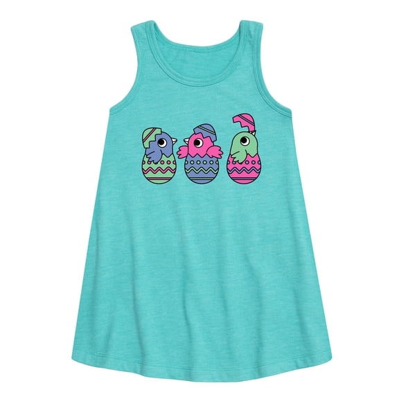Instant Message - Chicks In Eggs - Toddler and Youth Girls A-line Dress