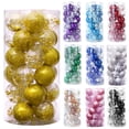 thumbnail image 4 of Bearachild 24 piezas bolas de Navidad adornos de colores boda familia interior exterior patio sala de estar dormitorio accesorios de decoración Kits de decoración para fiestas Oro Bearachild HA008692-01B, 4 of 6