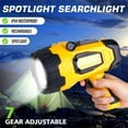 thumbnail image 2 of Bright LED Handheld Spotlight, 4400mAh Rechargeable Spotlight Waterproof Flashlight Searchlight for Boat Camping Country Farm, Yellow, 2 of 8