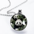 thumbnail image 2 of Panda Glass Circular Pendant Necklace - Dazzling Jewelry for Women, 2 of 5