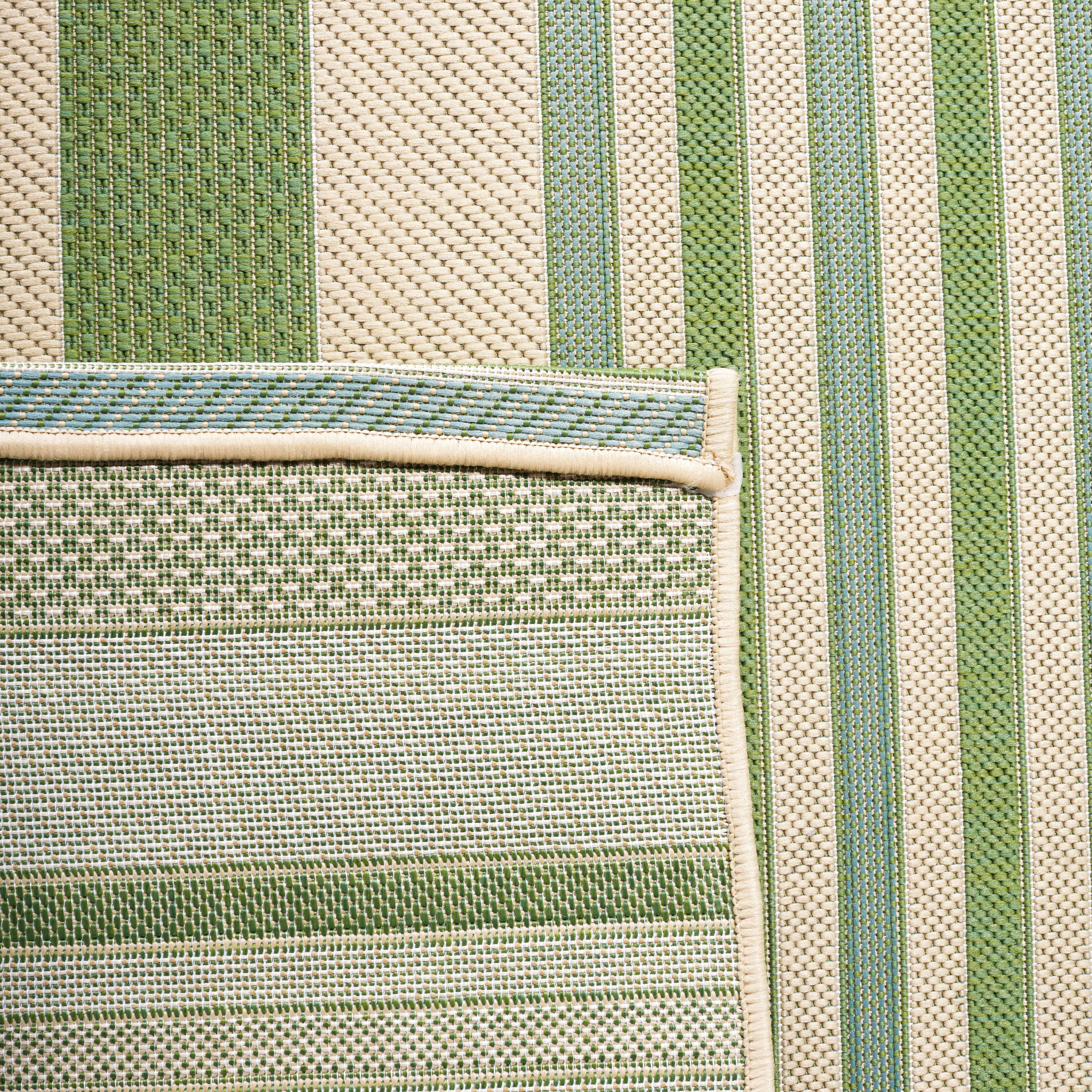 Safavieh Courtyard Aaron Striped Indoor/Outdoor Area Rug, Beige/Green, 6'7" x 9'6"