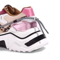 thumbnail image 3 of LUCKY STEP Fashion Colorblock Chunky Sneakers Retro Dad Walking Shoes,Leopard/Fushia,Womens, 3 of 5