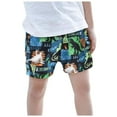 thumbnail image 3 of Gibobby Boys' Quick-Dry Swim Trunks, Beach Board Shorts with Drawstring, Print Swimwear for Kids(Green,4-5 Years), 3 of 5