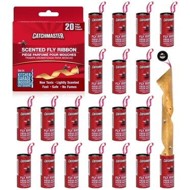 Catchmaster Fly Ribbon 20 Pack, Bug & Fly Traps for Indoors, Outdoors and Home