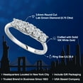 thumbnail image 2 of Gem Stone King 10K White Gold White Lab Grown Diamond 5 Stone Wedding Band Ring | 0.75 Cttw | Round 3.4MM | Wedding Engagement Anniversary Promise Ring for Women | E-F Color | VVS-VS (Size 5), 2 of 6