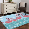 thumbnail image 3 of Summer Cute Flamingo Runner Rug 2.7x5 FT, Non Slip Entryway Carpet, Cartoon Animal Cloud Blue Sky Washable Soft Floor Carpet Entrance Mat Non-Shedding Throw Rug for Hallway Laundry Room Bedside, 3 of 9