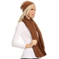 thumbnail image 4 of Sakkas Balencia Cool Girl Long Wide Soft Fur Lined Infinity Scarf Beanie Hat Set - Brown - One Size Regular, 4 of 5