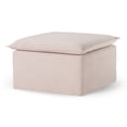 thumbnail image 1 of Maven Lane Claude Rustic Ottoman in Cream Fabric Upholstery, 1 of 6