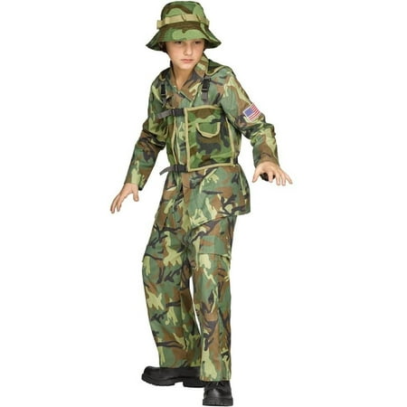 Special Forces Child Costume Green Camo - Medium