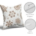 thumbnail image 4 of Brown White Snowflakes Winter Christmas Pillow Covers 20x20 Set of 2 Xmas Snow Holiday Decoration Print Decorative Outdoor Pillowcases Seasonal Farmhouse Throw Cushion Case Decor for Couch Sofa Bed, 4 of 6