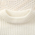 thumbnail image 5 of RTKFRFLM Baby Girls Knit Sweater Letter Print Round Neck Soft Pullover Cardigan White 6-9 Months, 5 of 6