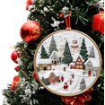 thumbnail image 3 of Navideño Kit de Bord, Patrones de Ganchillo Navidad con Aros Para Bordar, Navideño Kit Para Bordar Para Principiantes, Bricolaje Punto de Cruz Incluye Tela, Agujas, Hilos (Pueblo de Vacaciones), 3 of 3