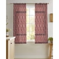 thumbnail image 4 of Red Boho Sheer Curtains 39 Inch Length 2 Panels Set for Living Room/Bedroom, Vintage Ethnic Tribe Abstract Art Floral Kitchen Curtains Grommet Semi-Sheer Curtains Drapes Window Treatments 27.5"x39"x2, 4 of 7