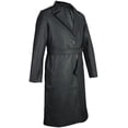 thumbnail image 4 of Abrigo largo para mujer - Chaqueta de cuero puro - Abrigos con botones ajustados para ropa exterior, 4 of 4