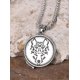 thumbnail image 3 of Wolf Necklace, Round Wolf Medallion Pendant, Faux Leather Cord, Wolf Jewelry Gift for Men, 3 of 4