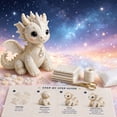 thumbnail image 4 of FURNIX Felt Dragon Diy Sewing Kit Cream White For Beginners,3D Stuffed Animal Patchwork Craft With Pre Cut Materials,Handmade Plush Creature For Desk Decor Gift, 4 of 6
