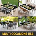 thumbnail image 5 of Black Christmas Tree Table Cloths for 5 Foot Rectangle Tables, Xmas Tree Winter Snowflake Patio Waterproof Elastic Fitted Tablecloths, Washable Rectangular Table Cover for Camping, 5 of 8