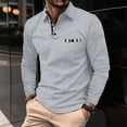 thumbnail image 2 of YDLCAFD Mens Long Sleeved Shirt Button Color Matching Sports Shirt Tops, 2 of 3