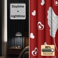 thumbnail image 3 of Valentine's Day Blackout Curtains for Bedroom/Living Room, Pinch Pleated Black Out Curtains, Red Love Wings Romantic Room Darkening Window Drapes with Hooks 2 Panels, 59"x70", 3 of 8
