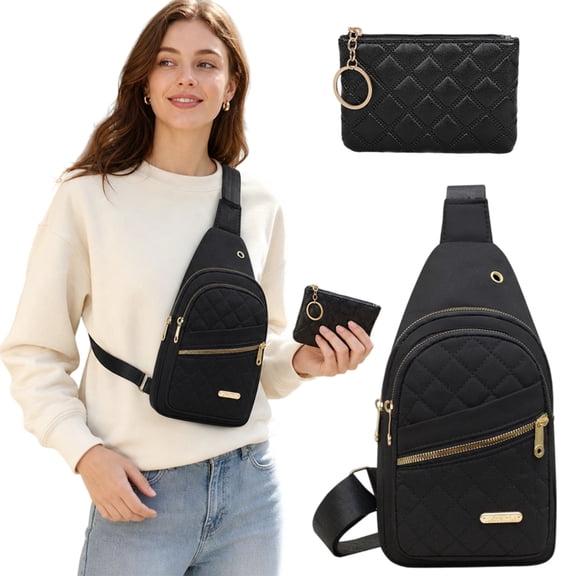 Sling Bag for Men Women, Adjustable Lightweight Crossbody Chest Bag Multipurpose Daypack with Bonus Small Handbag for Travel Hiking Outdoor