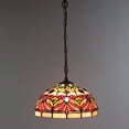 thumbnail image 5 of FSLiving Colorful Baroque Handmade Glass Shade Tiffany Style Antique Chandelier with 15ft Plug-in UL Dimmer Switch Cord with Iron Chain Decorative Pendant Light,Bulbs Not Included - 1 Pack, 5 of 8