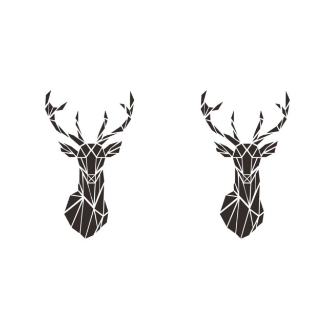 relayinert Easy To Paste And Remove 3D Deer Head Mirror Wall Sticker For Quick Decor Updates Living Space black L 2Set