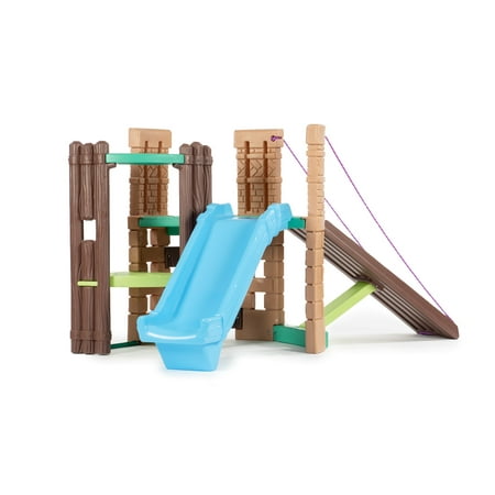 Little Tikes 2-in-1 Castle Playground Climber and Slide with Ladder and Plank, Fits Up to 3 Kids, Indoor and Outdoor Backyard Playground Set, Multicolor- For Toddlers Boys Girls Ages 3 4 5+