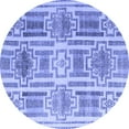 thumbnail image 1 of Ahgly Company Indoor Round Abstract Blue Modern Area Rugs, 3' Round, 1 of 4
